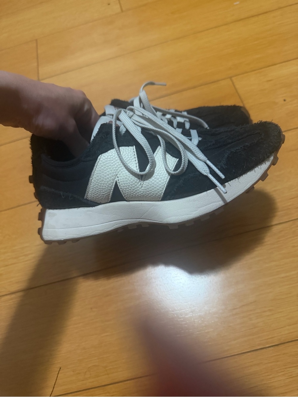 New Balance Black and White Retro-Style Sneakers